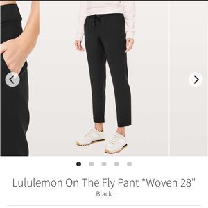 Lululemon On the Fly Pant Woven 28” Black Size 8